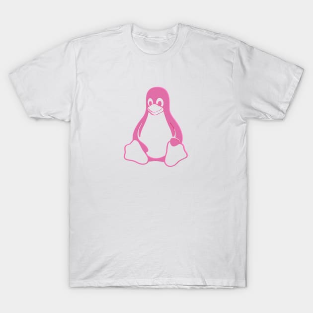 Tux 3D Pink T-Shirt by MacJoris